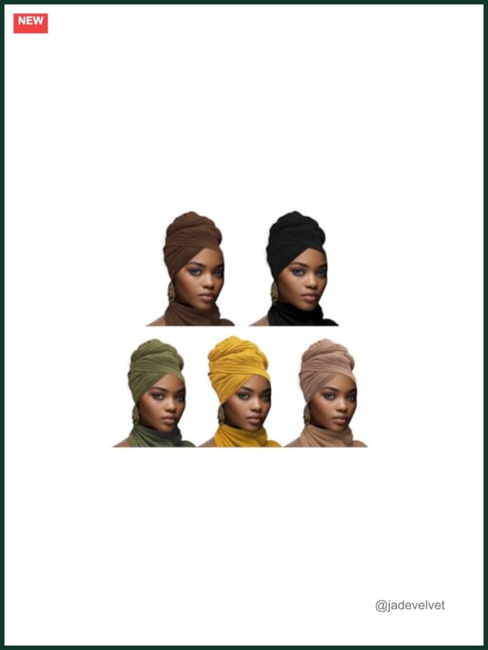 Stretch African Head Wraps for Women - Long Jersey Turban Head Scarf Set